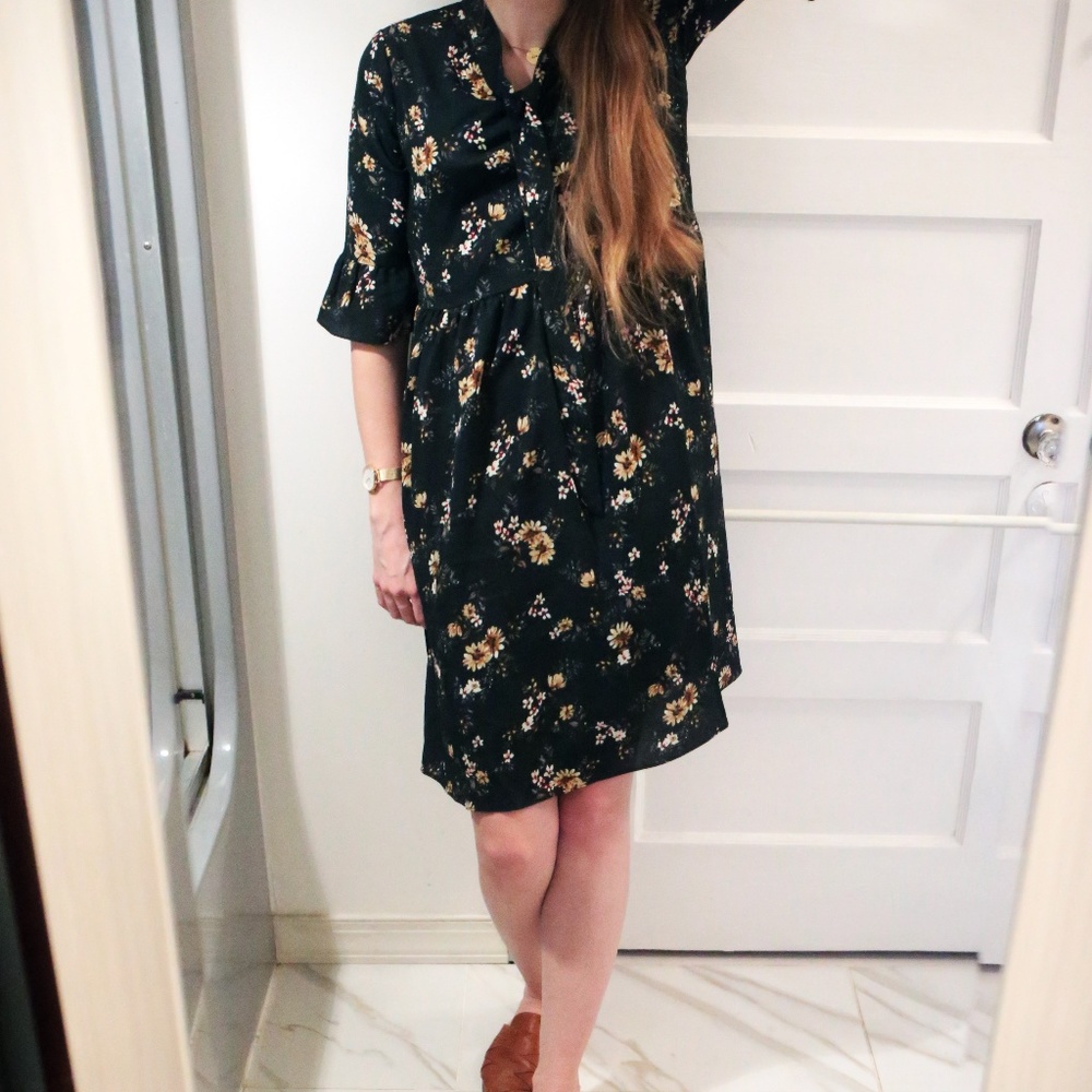 Roolee Erica Floral Dress Babydoll Waist NWOT